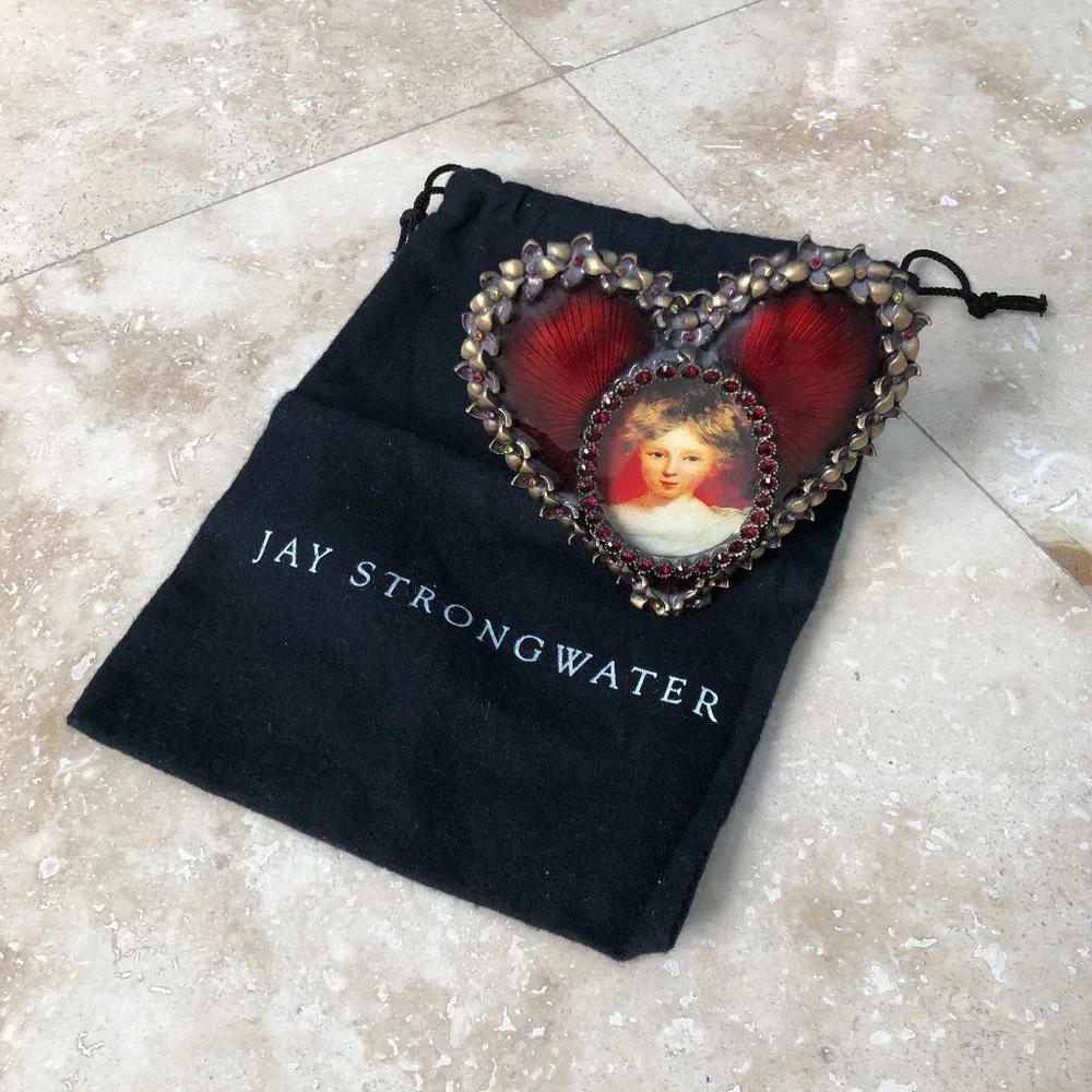 NEW RARE Jay Strongwater Red Jewel Heart Frame